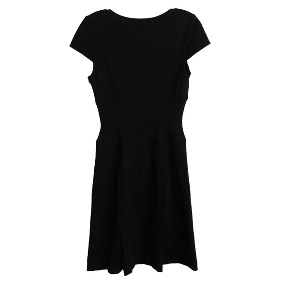 Diane Von Furstenburg Black Knit Dress Cap Sleeve Size 8 - Picture 2 of 9